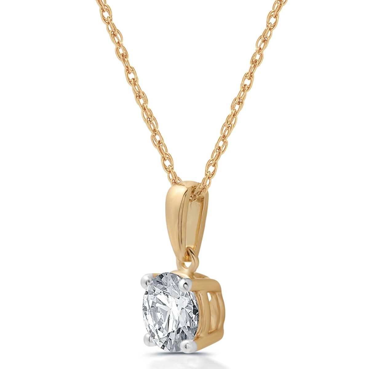 Nova Star® 1ctw. Lab Grown Diamond Gold Plated Solitaire Pendant