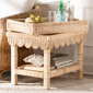 bali & pari Weyman Scalloped Rattan End Table with Tray Top - image 9