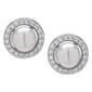 Sterling Silver Pearl Halo Stud Earrings - image 1