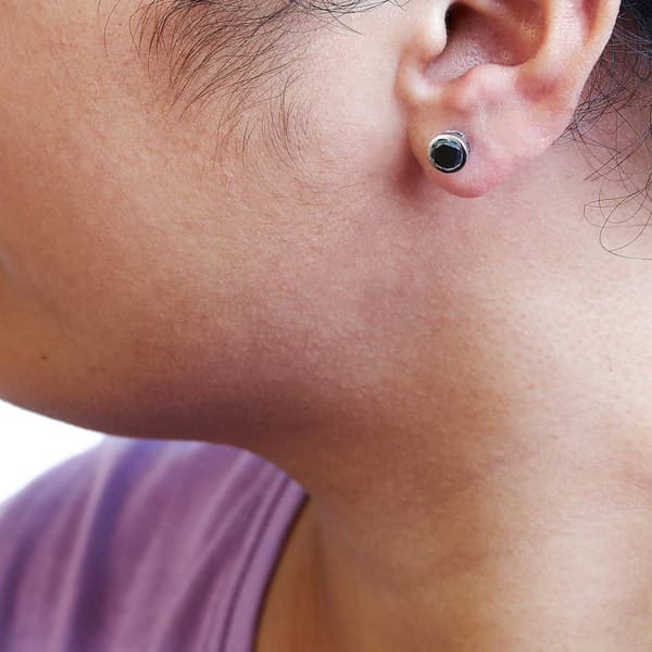 Haus of Brilliance Silver 1 1/2ctw. Black Diamond Stud Earrings