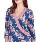Womens Ruby Rd. Indigo Go Ikat Floral Surplice Neck Blouse - image 5