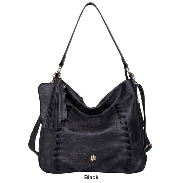 Julia Buxton Whip Stitch Vegan Leather Hobo Bag