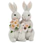 Resin Bunny Family with Flowers - image 1