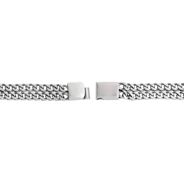 Mens Lynx Stainless Steel Two Strands Foxtail Bracelet