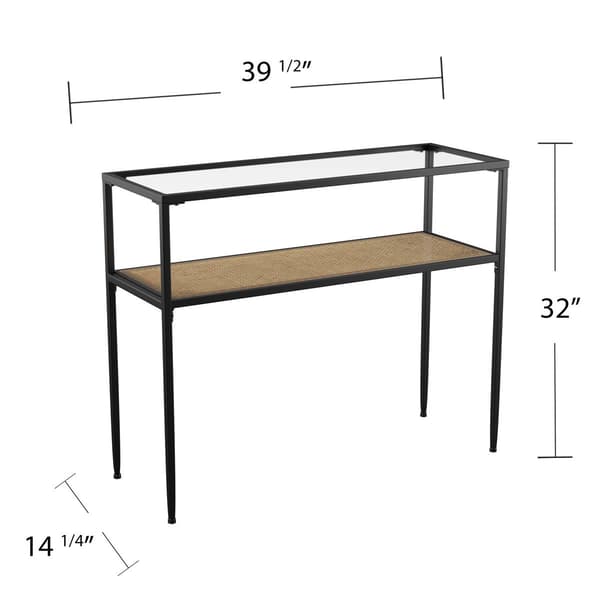 Southern Enterprises Bladeston Glass-Top Console Table
