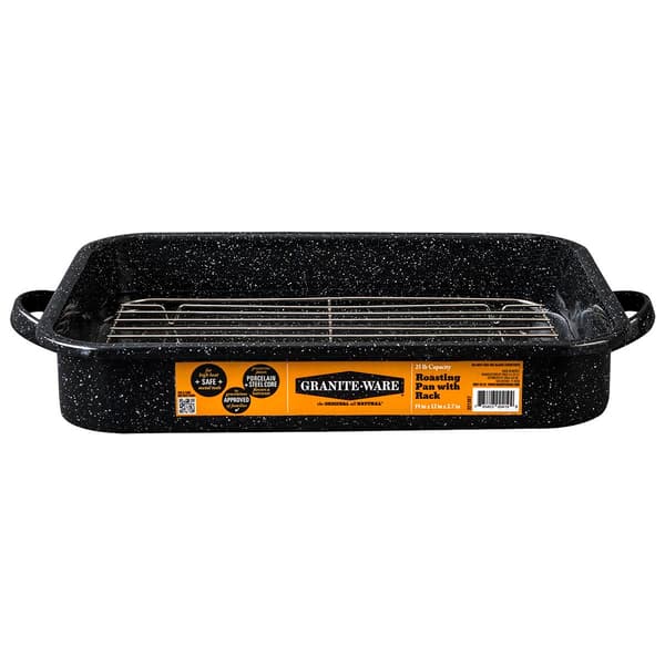 Granite Ware&#40;R&#41; 19x12 Open Roaster with Rack - image 