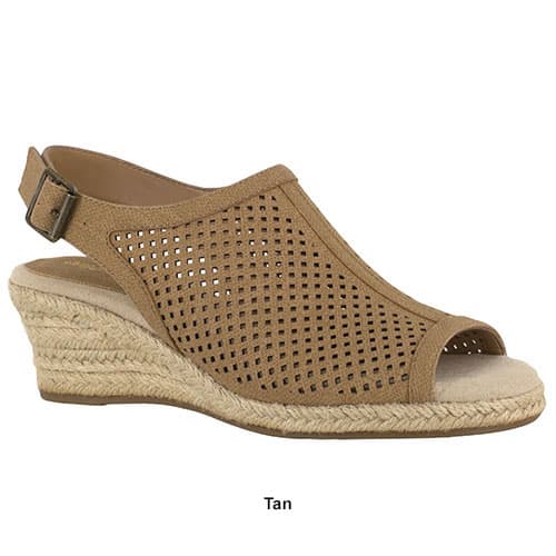 Womens Easy Street Stacy Espadrille Wedge Sandals