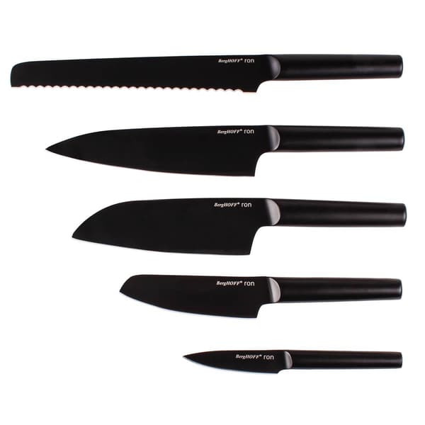 BergHOFF Ron Stainless Steel 6pc. Double-coated Knife Block Set - image 