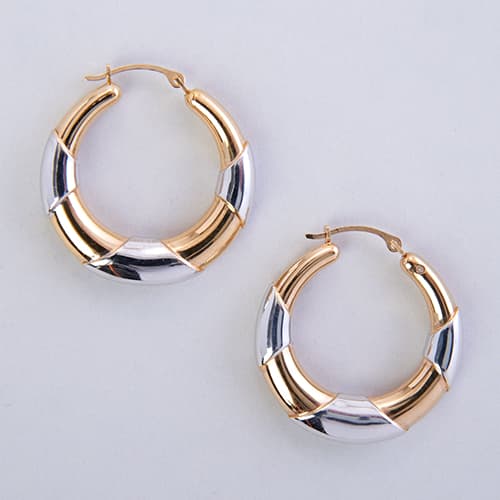 Evergold™ 14kt. Two-Tone Hoop Earrings