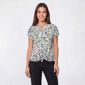 Womens Sara Michelle Short Sleeve Button Front Tie Hem Blouse - image 1