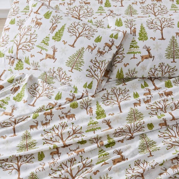Freshfolds Cotton Flannel New Enchanted Woods 4pc. Sheet Set
