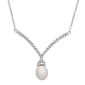 Gemstone Classics&#40;tm&#41; 1/20ctw. Diamond & Pearl Silver Necklace - image 1
