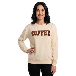Womens Remi James Long Sleeve Sequin Coffee Sweatshirt