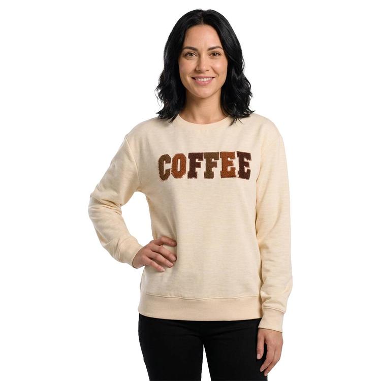 Womens Remi James Long Sleeve Sequin Coffee Sweatshirt