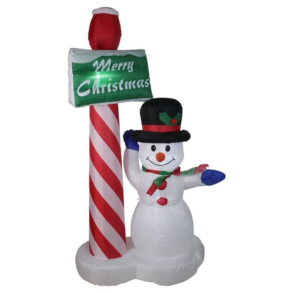 Northlight Seasonal 6ft. Inflatable Snowman With Merry Christmas - image 