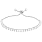 Silver Plated & Cubic Zirconia Adjustable Bracelet - image 1