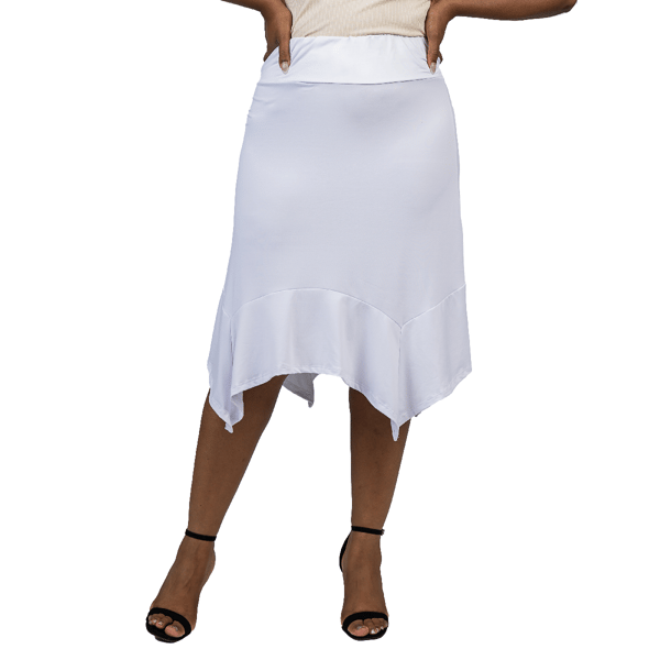 Plus Size 24/7 Comfort Apparel Handkerchief Knee Length Skirt - image 