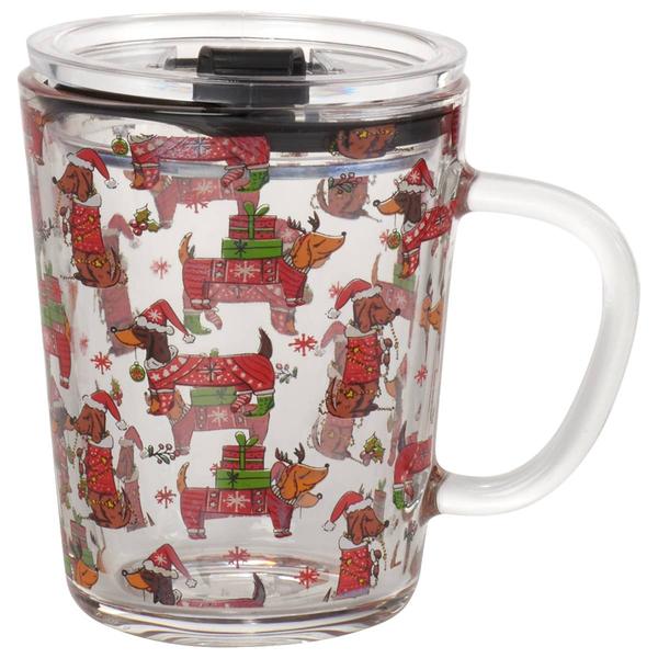 Home Essentials Christmas Dachshund Mug with Lid - image 