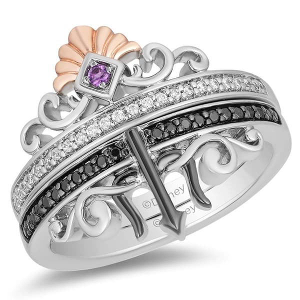 Enchanted by Disney Sterling Silver Pink Plated Ariel Ring - image 