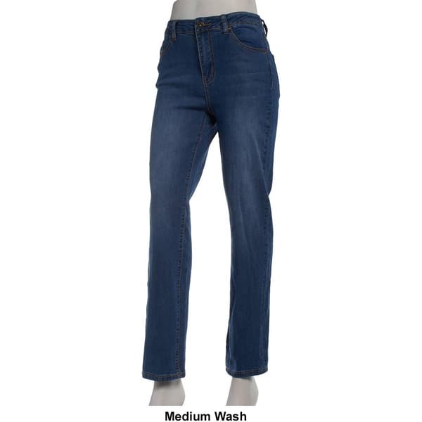 Plus Size Architect&#174; Five-Pocket Elastic Back Straight Leg Jeans