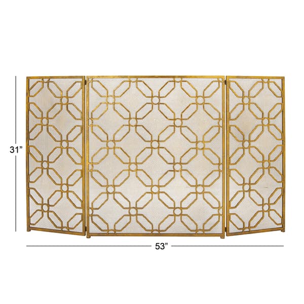 9th & Pike&#174; Gold Metal Fireplace Screen