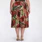 Plus Size Kasper Pull On Tropical Leaf Midi Skirt - image 2