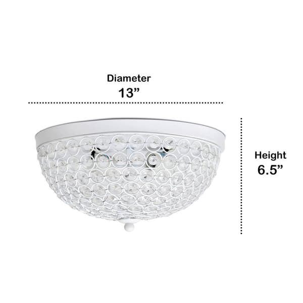Lalia Home Crystal Glam 2 Light Ceiling Flush Mount Fixture
