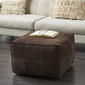 9th & Pike® Rustic Leather Pouf Ottoman - image 2