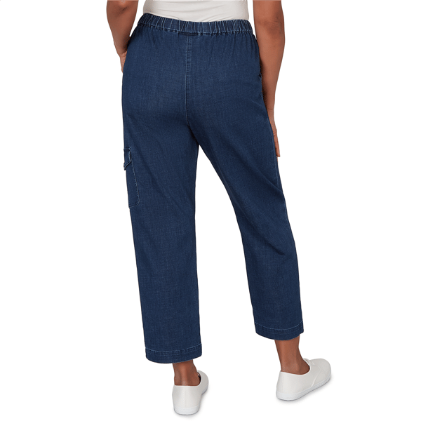 Womens Alfred Dunner Indigo Girls Pull On Cargo Pocket Jeans - image 