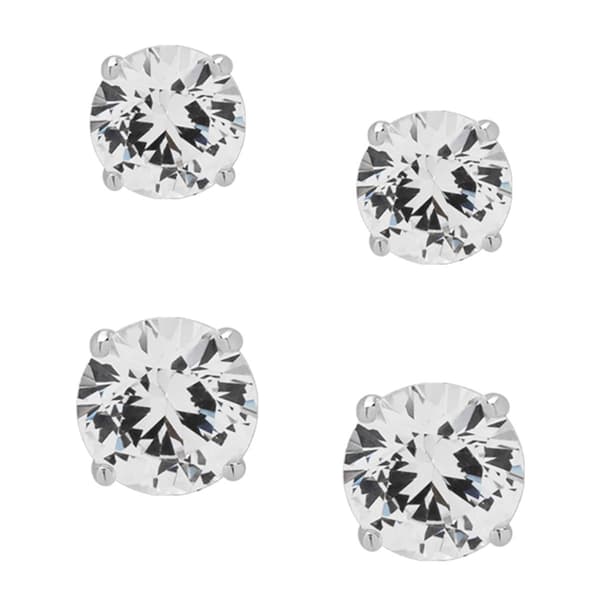 Gianni Argento Sterling Silver Lab Sapphire 2pr. Earrings Set - image 