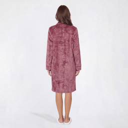 Womens Jasmine Rose Floral Roses 3D Embossed Zip Robe