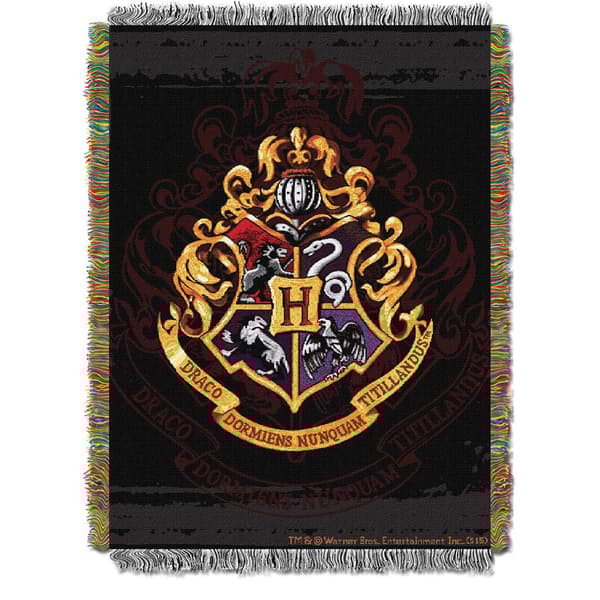 Northwest Harry Potter Hogwarts Decor Woven Tapestry Throw - image 