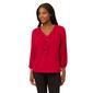 Womens Adrianna Papell 3/4 Sleeve Ruffle V-Neck Knit Blouse - image 1