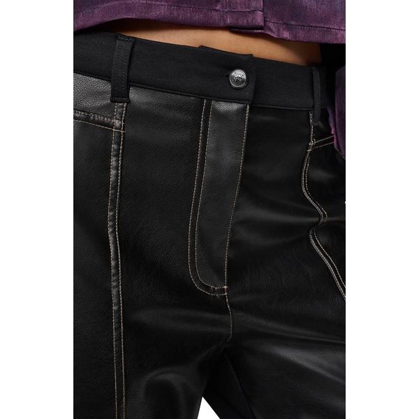 Womens DKNY Faux Leather & Ponte Mix Media Pants