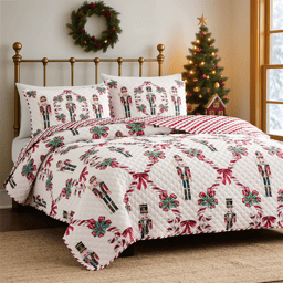 Avanti Nutcracker March 3pc. Reversible Quilt Set