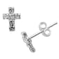 Marsala Sterling Silver Crystal Cross Stud Earrings - image 1