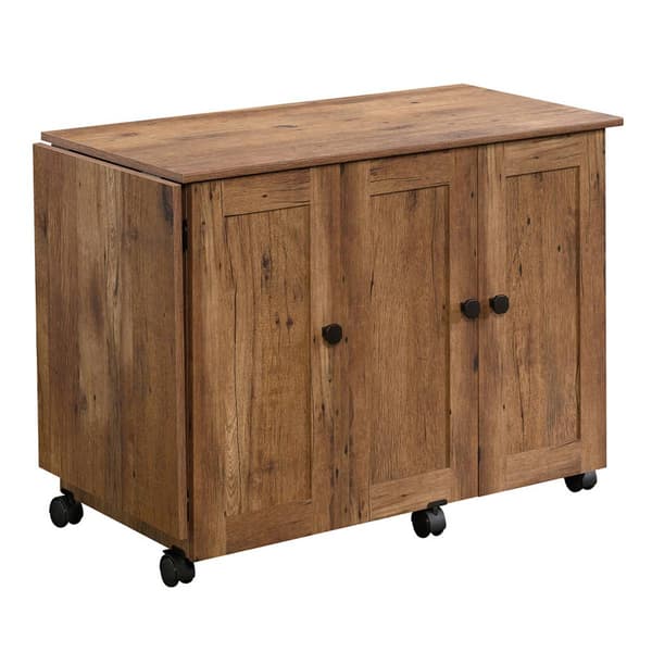 Sauder Select Collection Vintage Oak Sewing And Craft Cart - image 