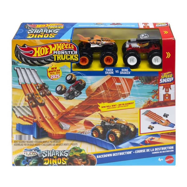 Hot Wheels® Sharks vs Dinos Racedown Destruction Track Set