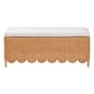 bali & pari Teresa Bohemian Honey Scalloped Rattan Ottoman Bench - image 2