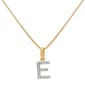 Gianni Argento Two-Tone Lab White Sapphire Initial E Pendant - image 1