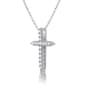 Nova Star&#174; Sterling Silver 1/4ctw Lab Grown Diamond Cross Pendant - image 2