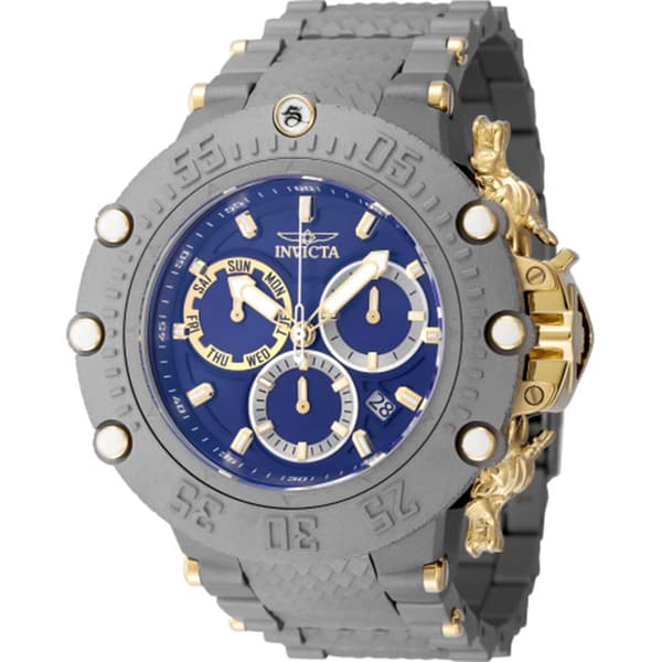 Mens Invicta Blue Dial Silicone Band Quartz Watch - 48193 - image 