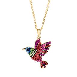 Multi Color Crystal Hummingbird Pendant