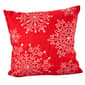 Snowflakes Red Decorative Pillow - 18x18 - image 1