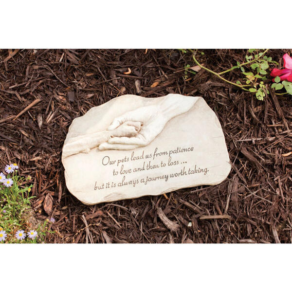 Evergreen Paw in Hand Pet Devotion Garden Stone - image 