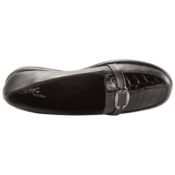 Womens Easy Street Evita Croc Loafers - Black Croc