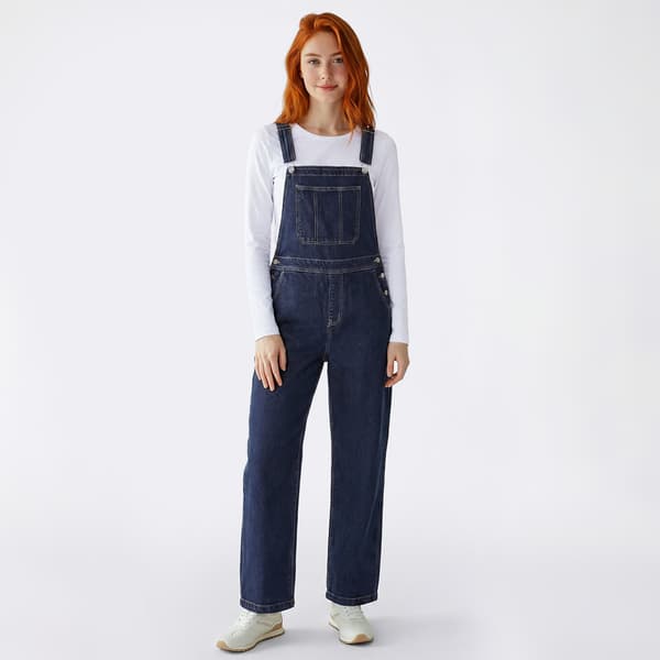 Juniors Celebrity Pink Overall High Rise Relaxed Fit Jeans - image 