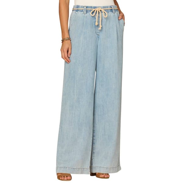 Petite Democracy Absolution(R) Skyrise Rope Belt Wide Leg Jeans