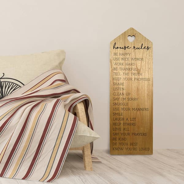 New View House Rules Leaning Wall Sign