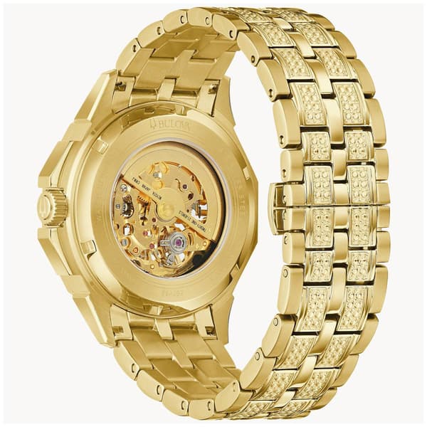 Mens Bulova Octava Automatic Goldtone Crystal Watch - 98A292